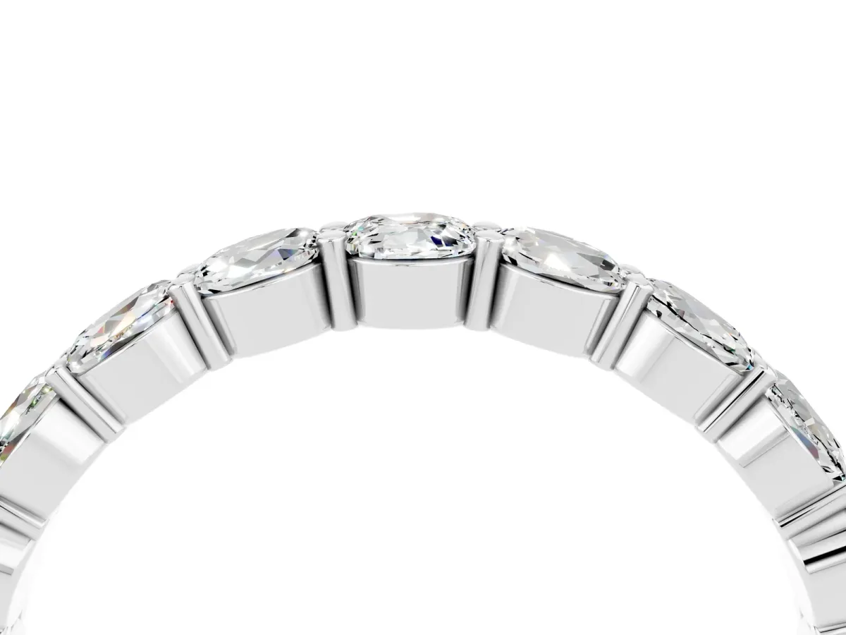 Round Moissanite Eternity Band with U-Prong Setting Platinum