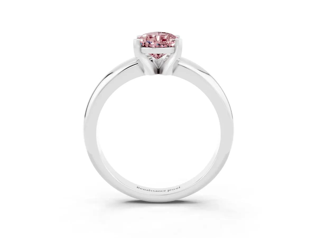 Emerald and Radiant Toi Moi Ring with Prong Setting and Plain Band Platinum