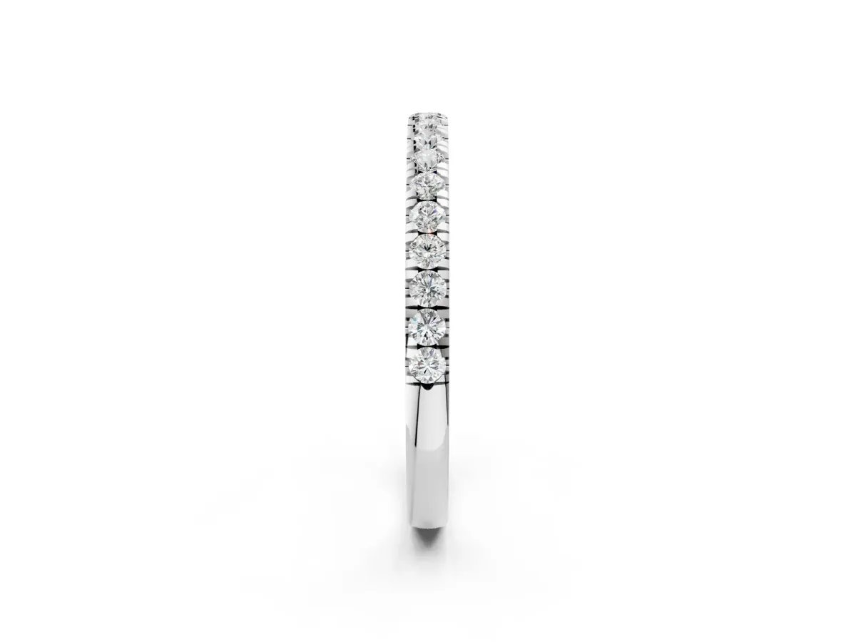 Round Diamond Pavé Eternity Band with U-Prong Setting Silver