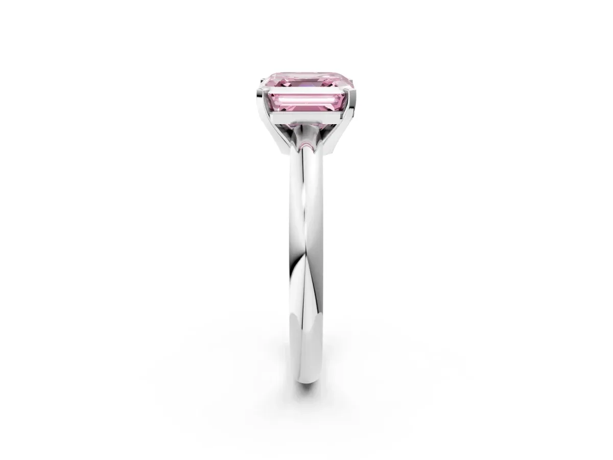 Pavé Round Pink Sapphire Twist Band Silver