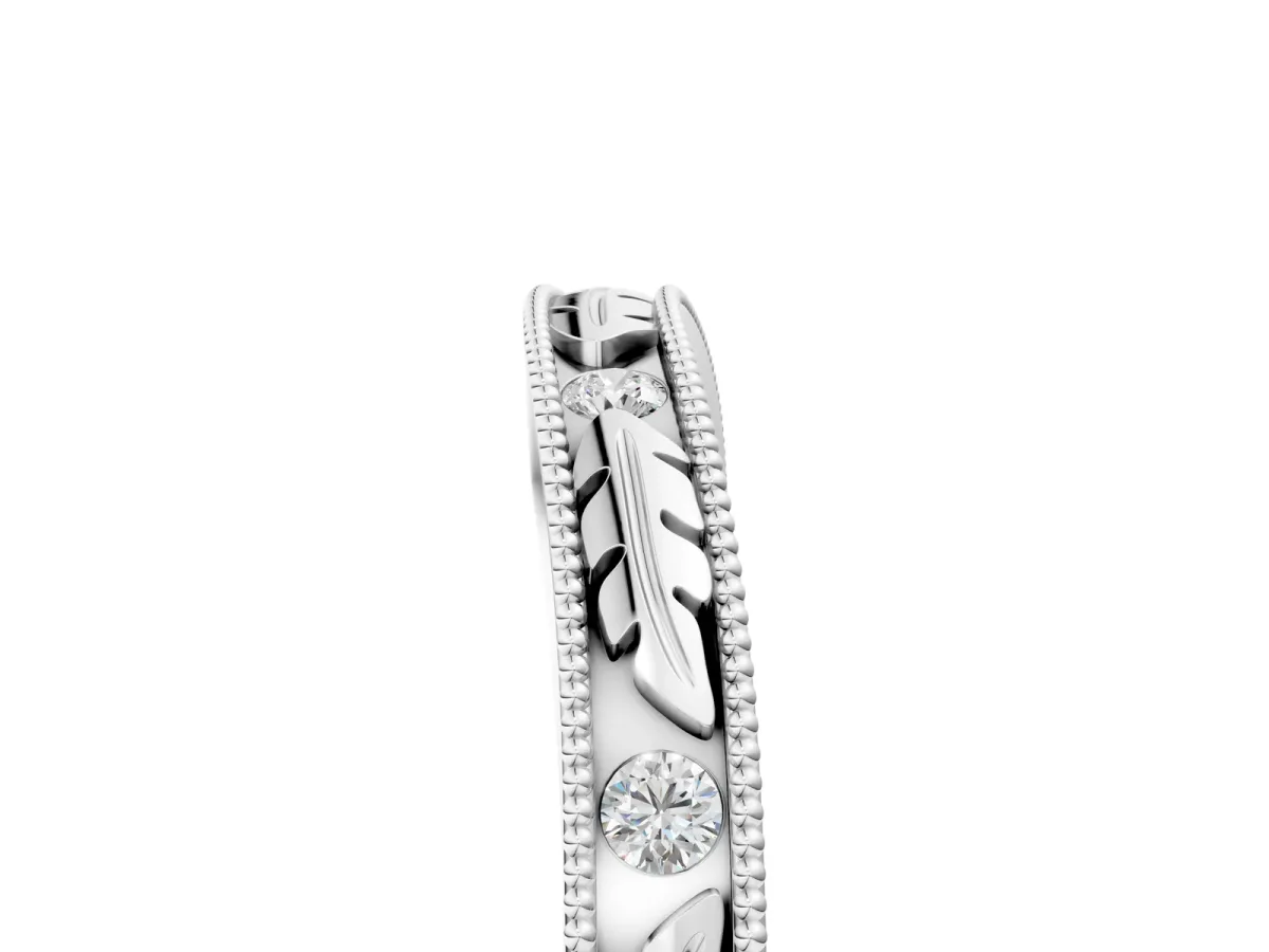 Milgrain Bezel Set Round Diamond Eternity Band Platinum