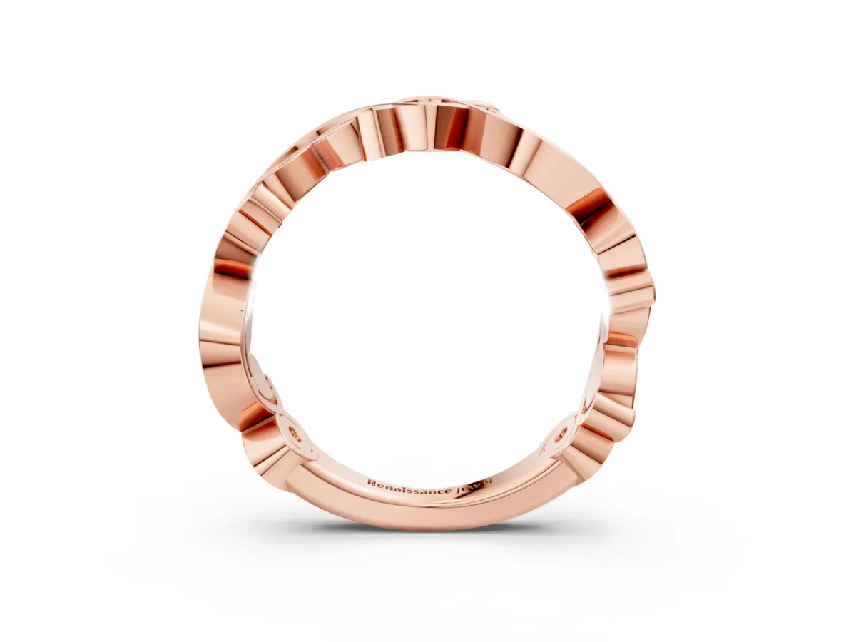 Marquise and Round Diamond Infinity Eternity Band with Bezel Setting Rose gold