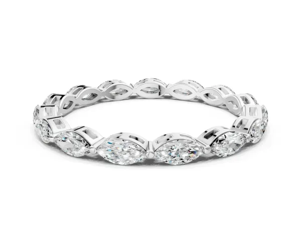 Marquise Diamond Eternity Band with U-Prong Setting Platinum