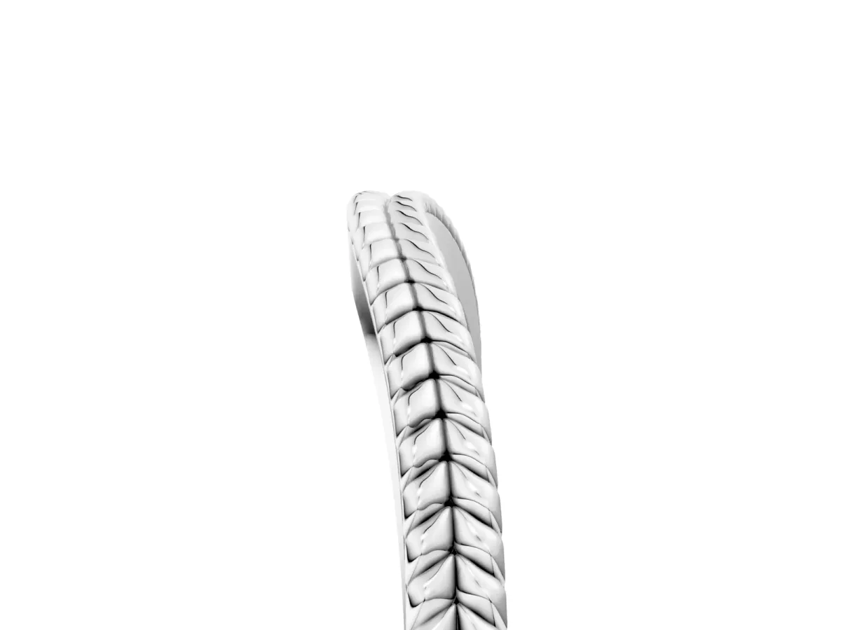 Milgrain Twist Contour Wedding Band White gold