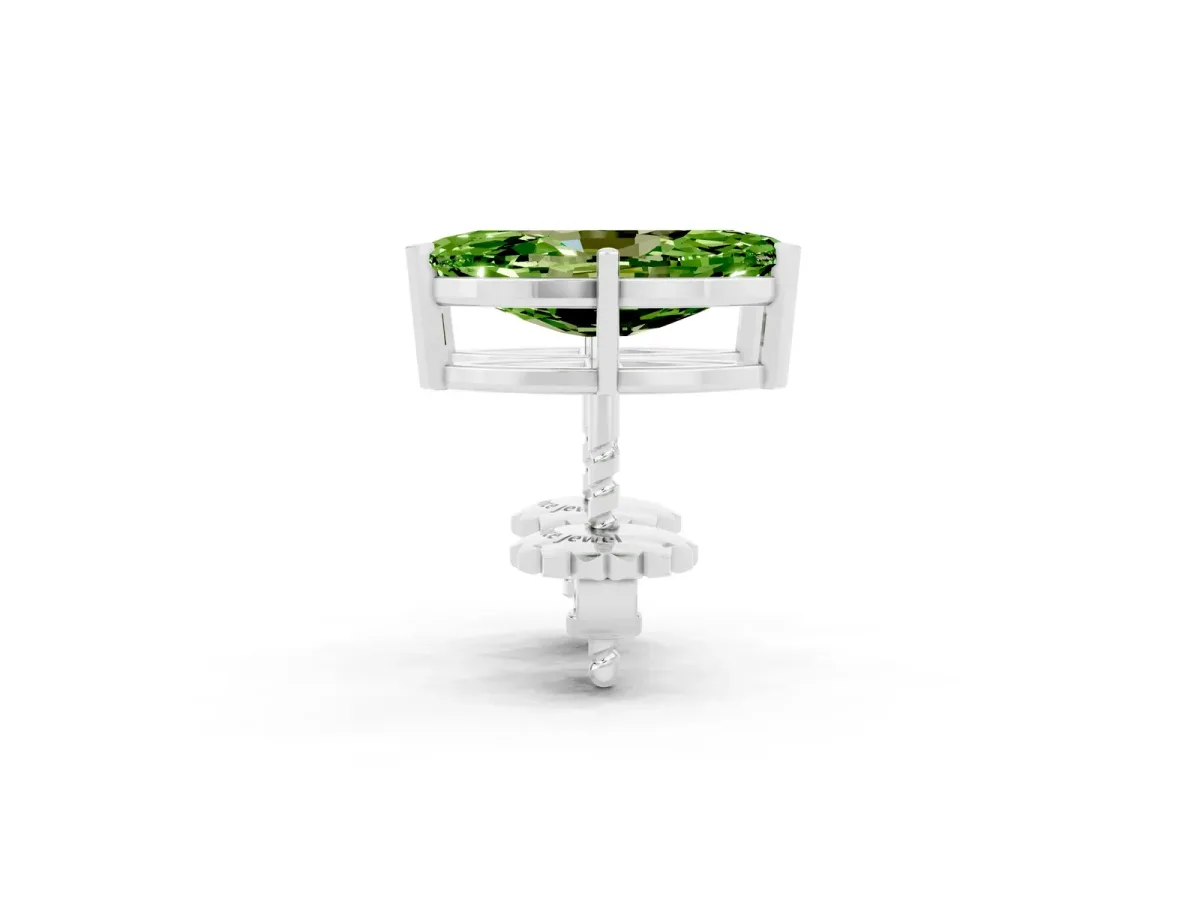 Marquise Cut Peridot Stud Earrings White gold