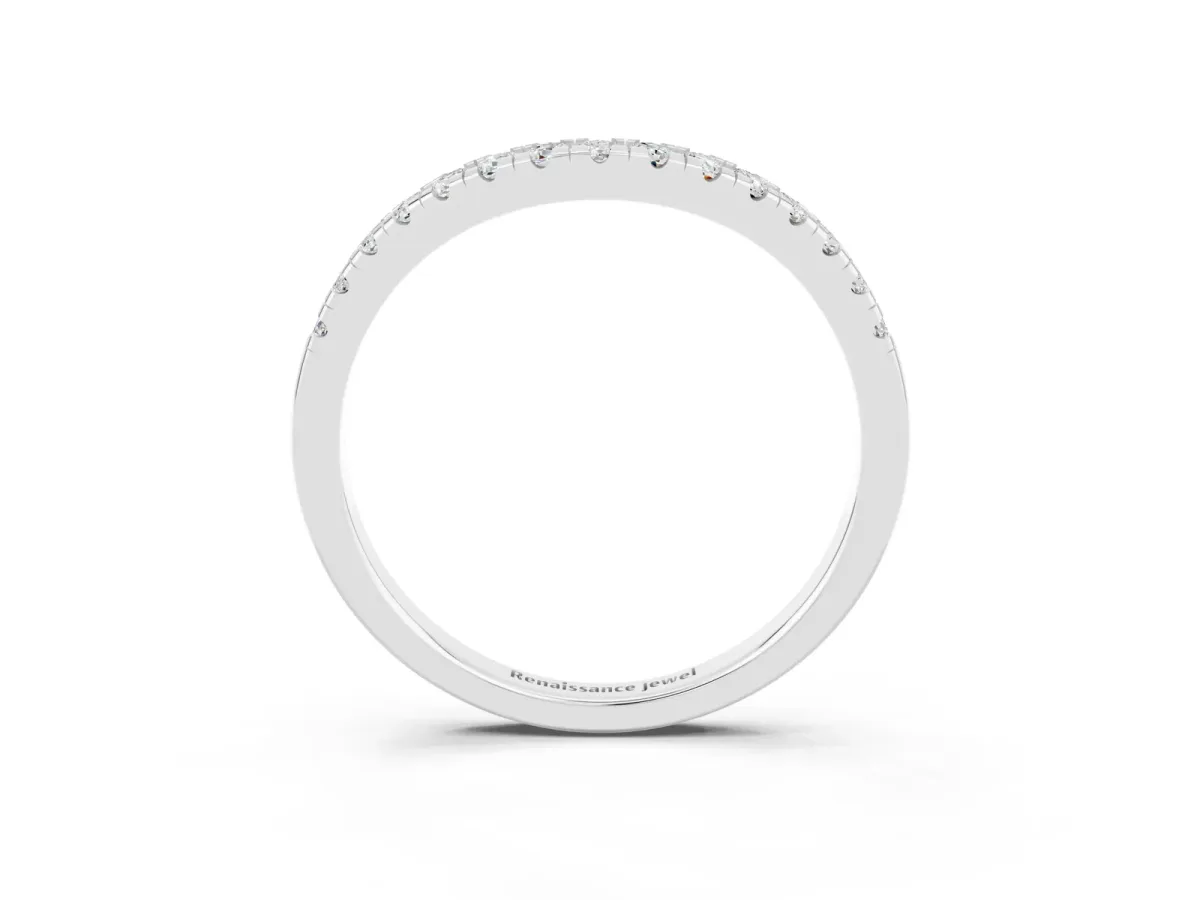 Moissanite Pavé Curved Wedding Band White gold