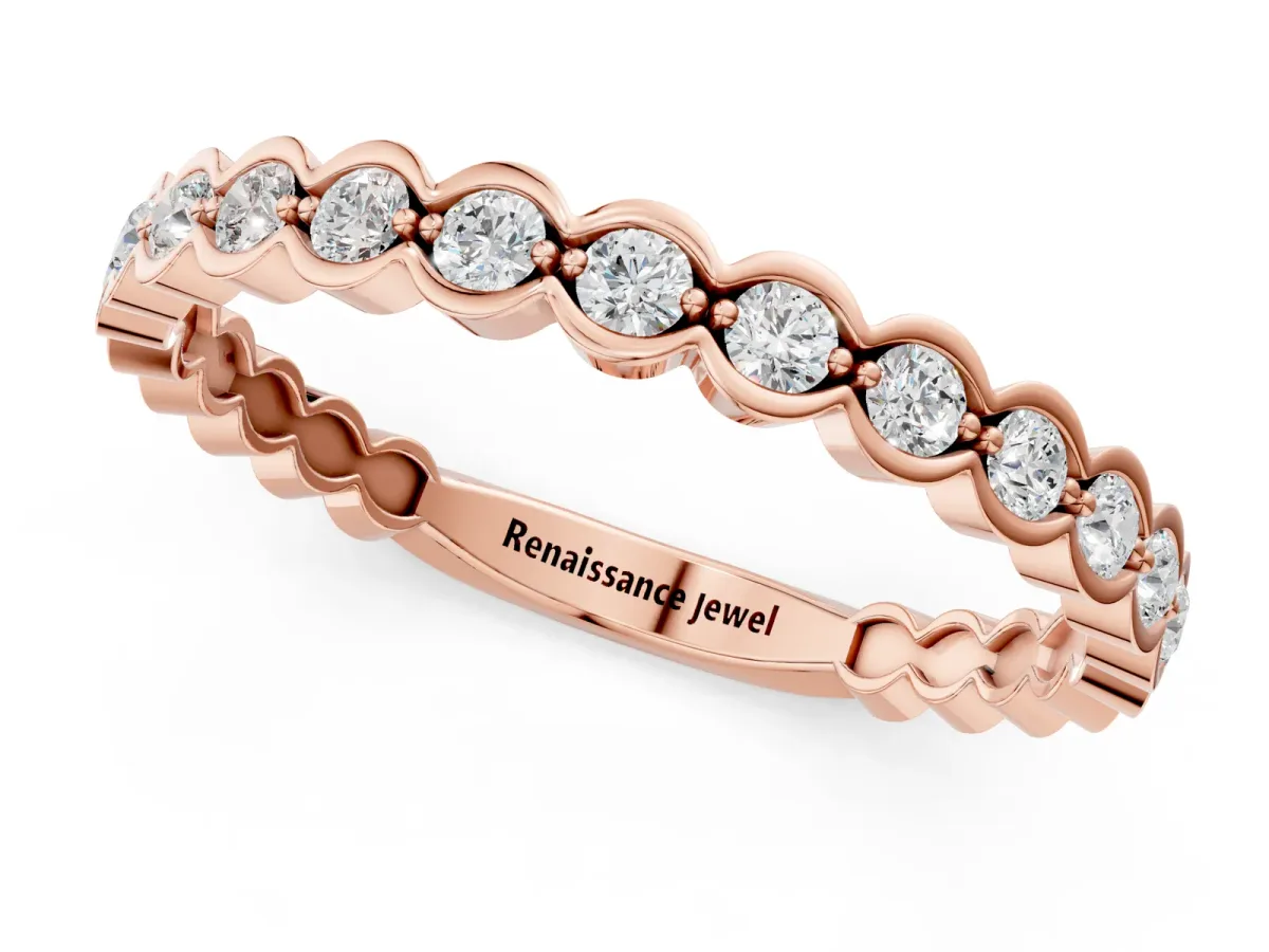 Round Diamond Bezel Set Eternity Band Rose gold