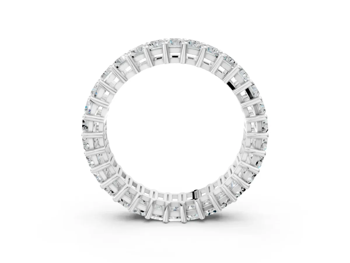 Baguette Cut Eternity Band with Shared Prong Setting White gold