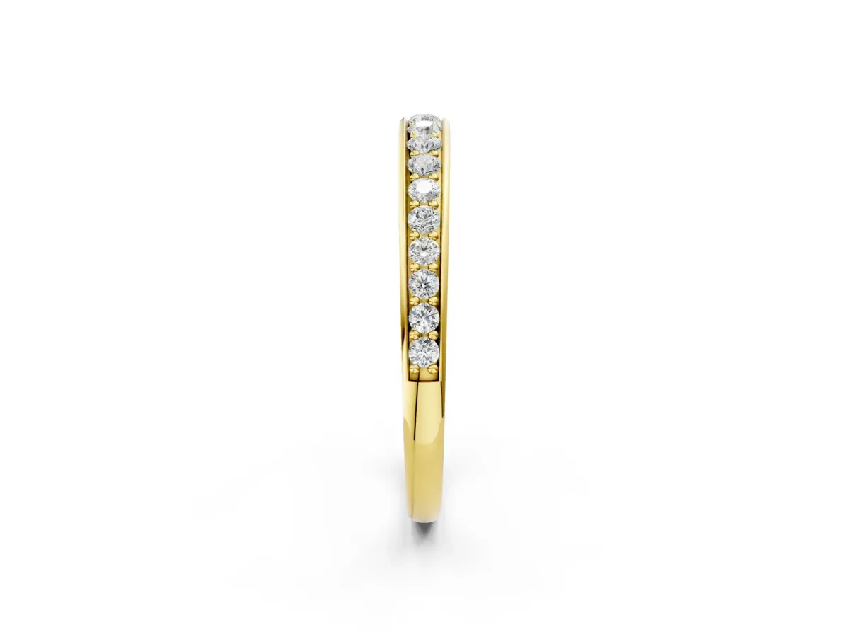 Pavé Round Diamond Eternity Band with Channel Setting Yellow gold