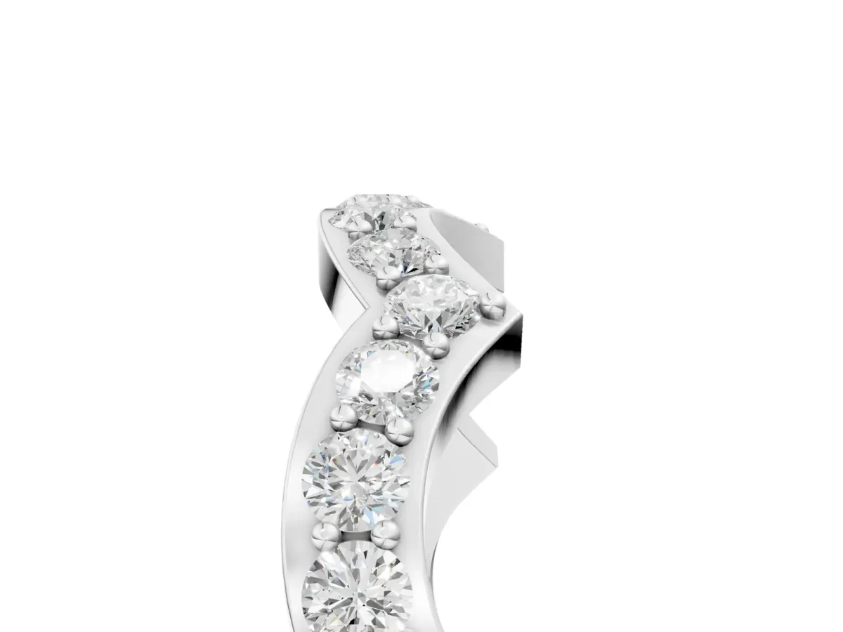 Round Diamond Pavé Zigzag Eternity Band White gold