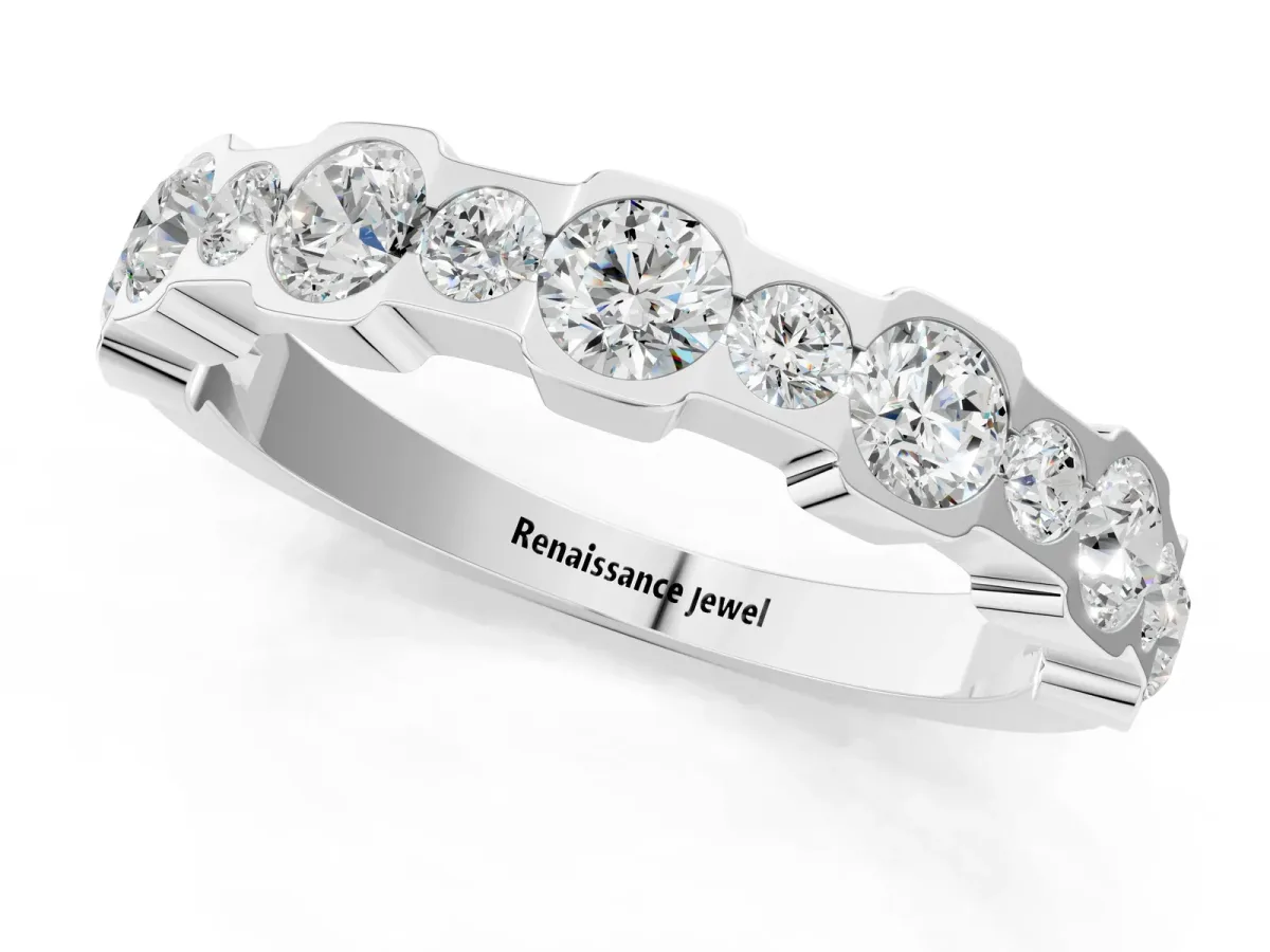 Round Diamond Promise Ring with Round Diamond Accents Silver