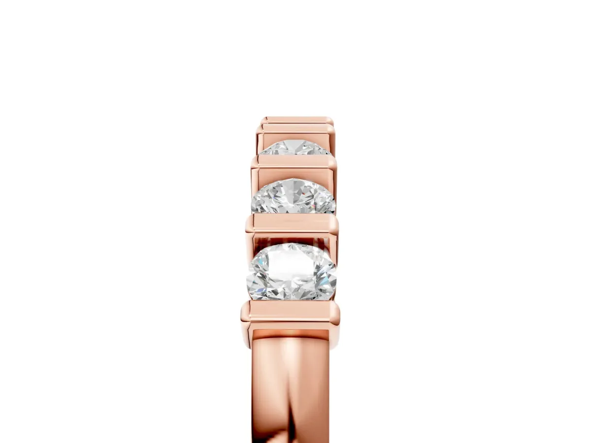 Channel-Set Round Diamond Half-Eternity Band Rose gold