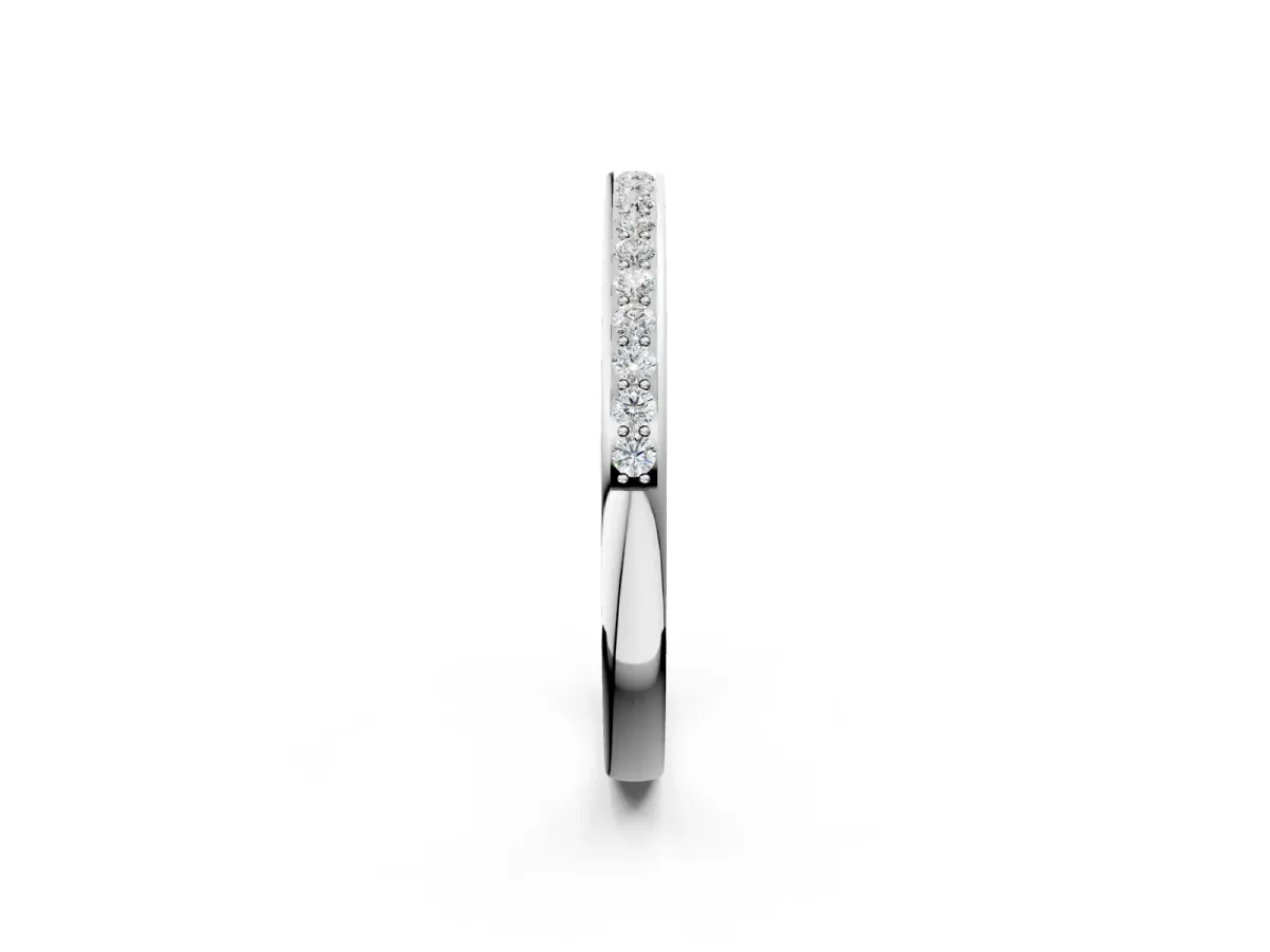 Round Diamond Pavé Set Half-Eternity Band White gold