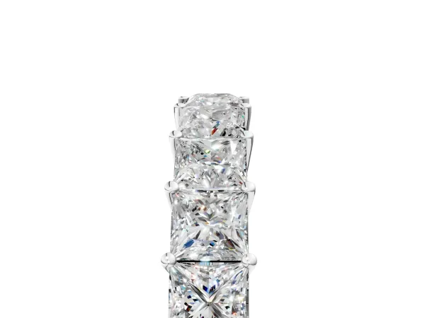 Princess Cut Eternity Band with Shared Prong Setting Platinum