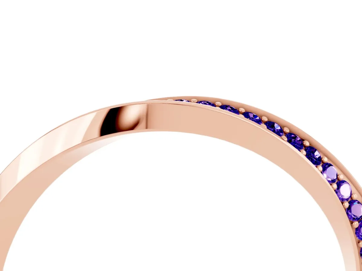 Pavé Round Tanzanite Twist Band Rose gold