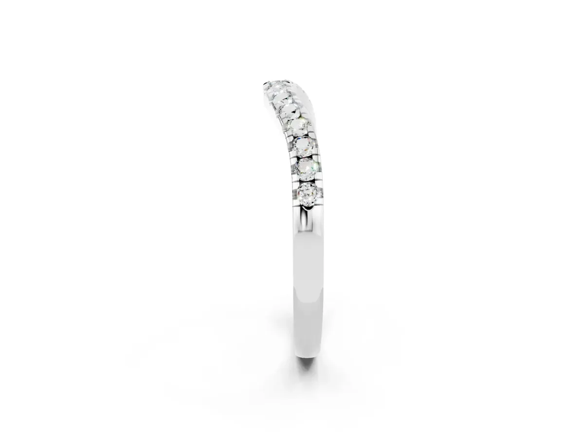 Moissanite Pavé Curved Wedding Band White gold