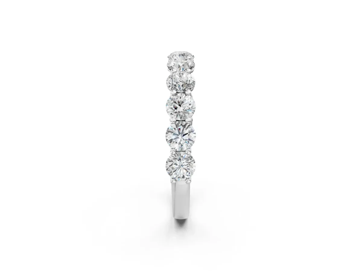 Round Diamond Shared Prong Eternity Band Silver