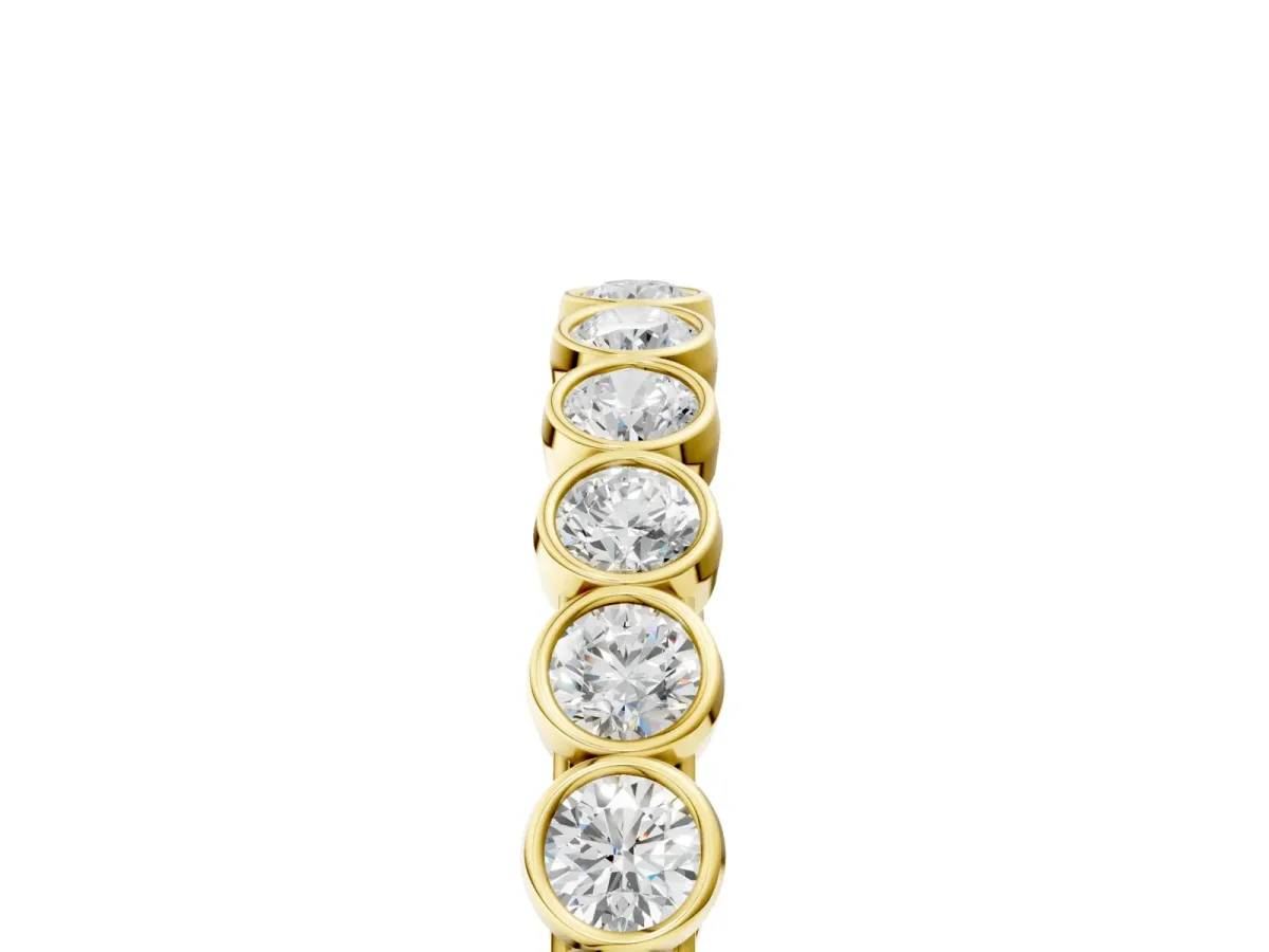 Bezel-Set Round Diamond Eternity Band Yellow gold