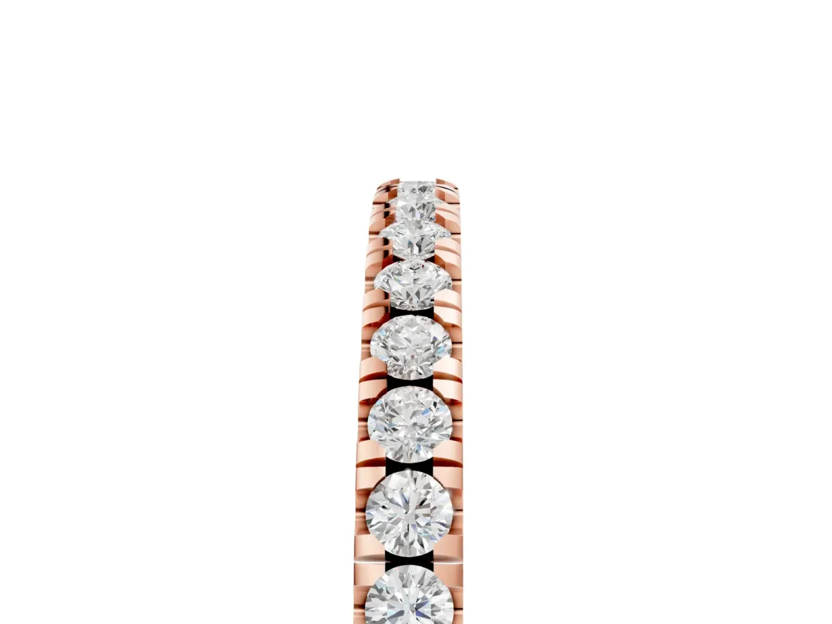Round Diamond Pavé Set Eternity Band Rose gold