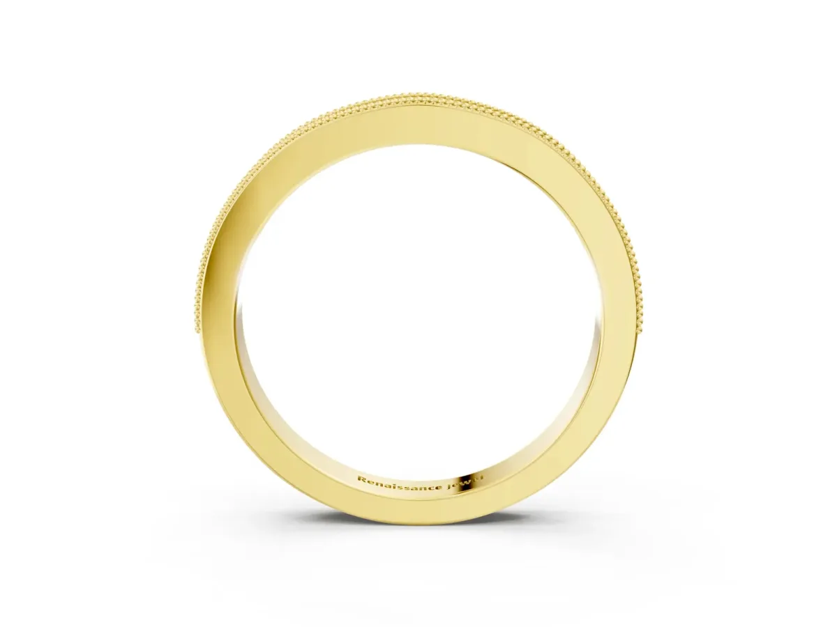 Round Diamond Milgrain Pavé Eternity Band Yellow gold