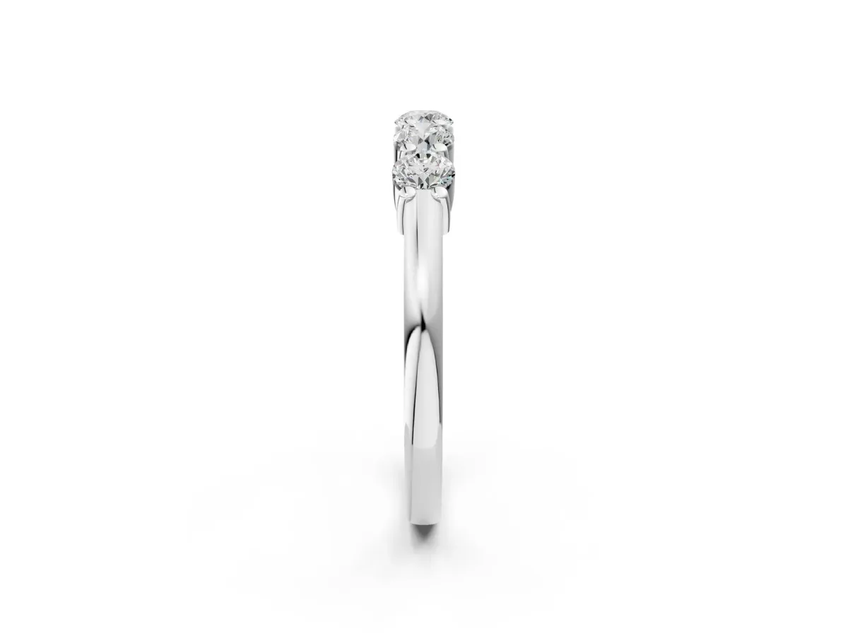Round Cut Diamond Prong Set Half-Eternity Band Platinum