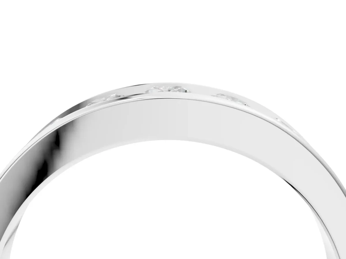 Channel Set Round Diamond Comfort Fit Band Platinum