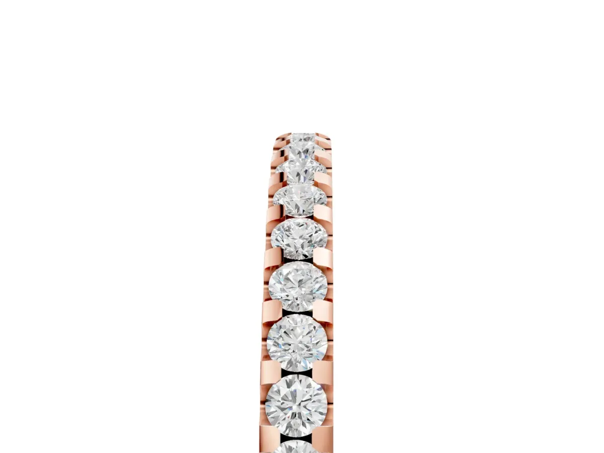 Round Diamond Half Eternity Prong Set Band Rose gold
