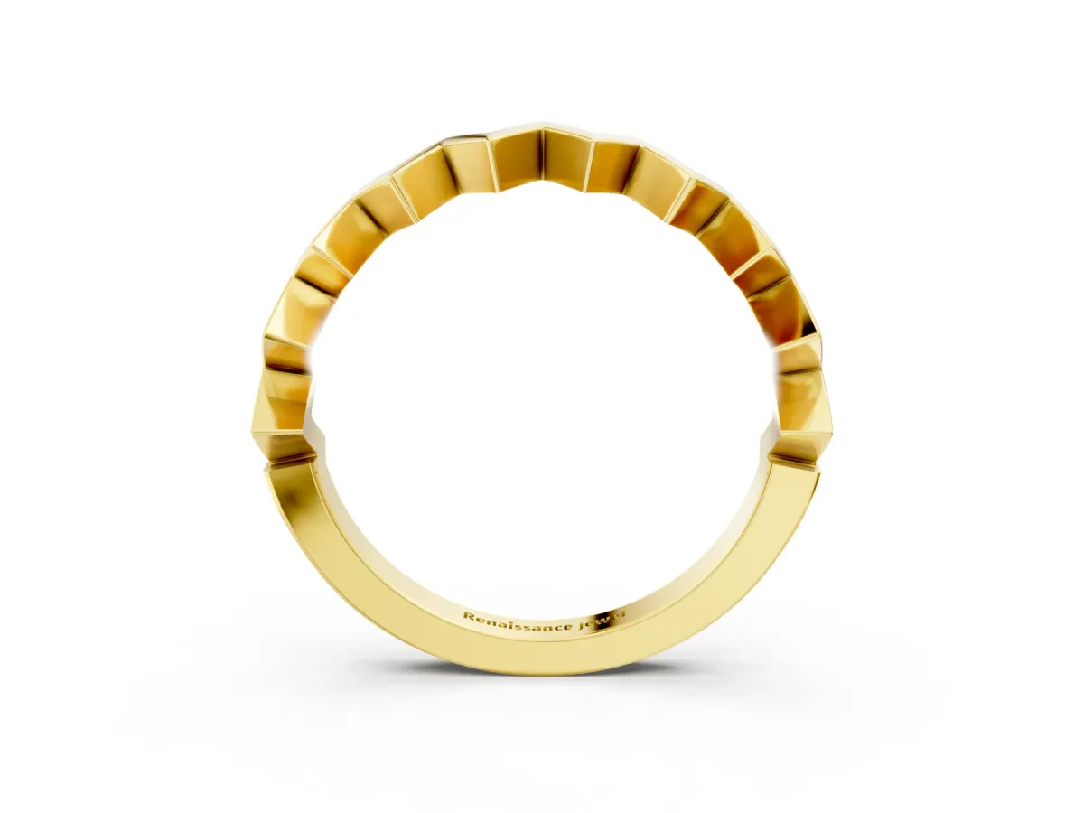 Zigzag Chevron Band Yellow gold