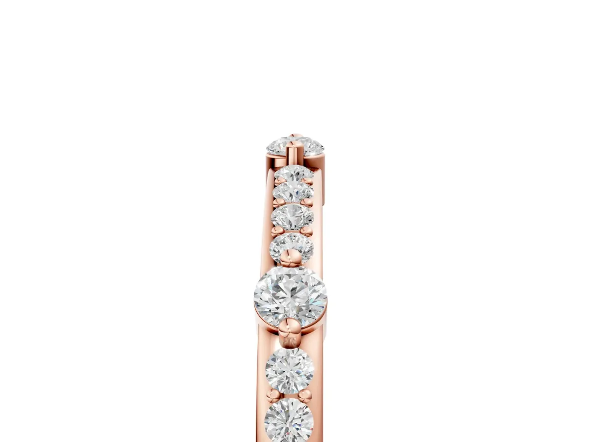 Round Diamond Pavé Eternity Band with Prong Setting Rose gold