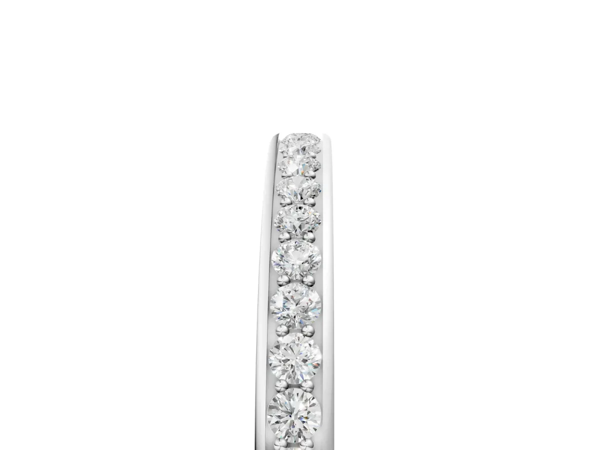 Round Diamond Pavé Set Half-Eternity Band White gold