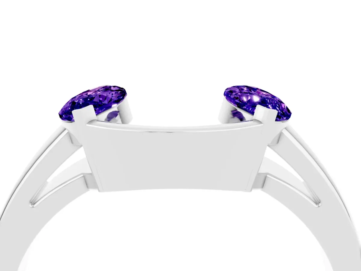 Marquise Tanzanite Open Band Ring with Tension Setting Platinum