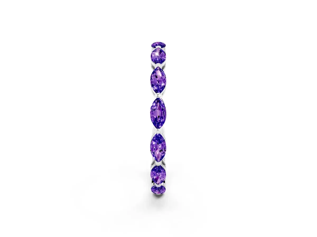 Marquise Tanzanite Eternity Band with U-Prong Setting Silver