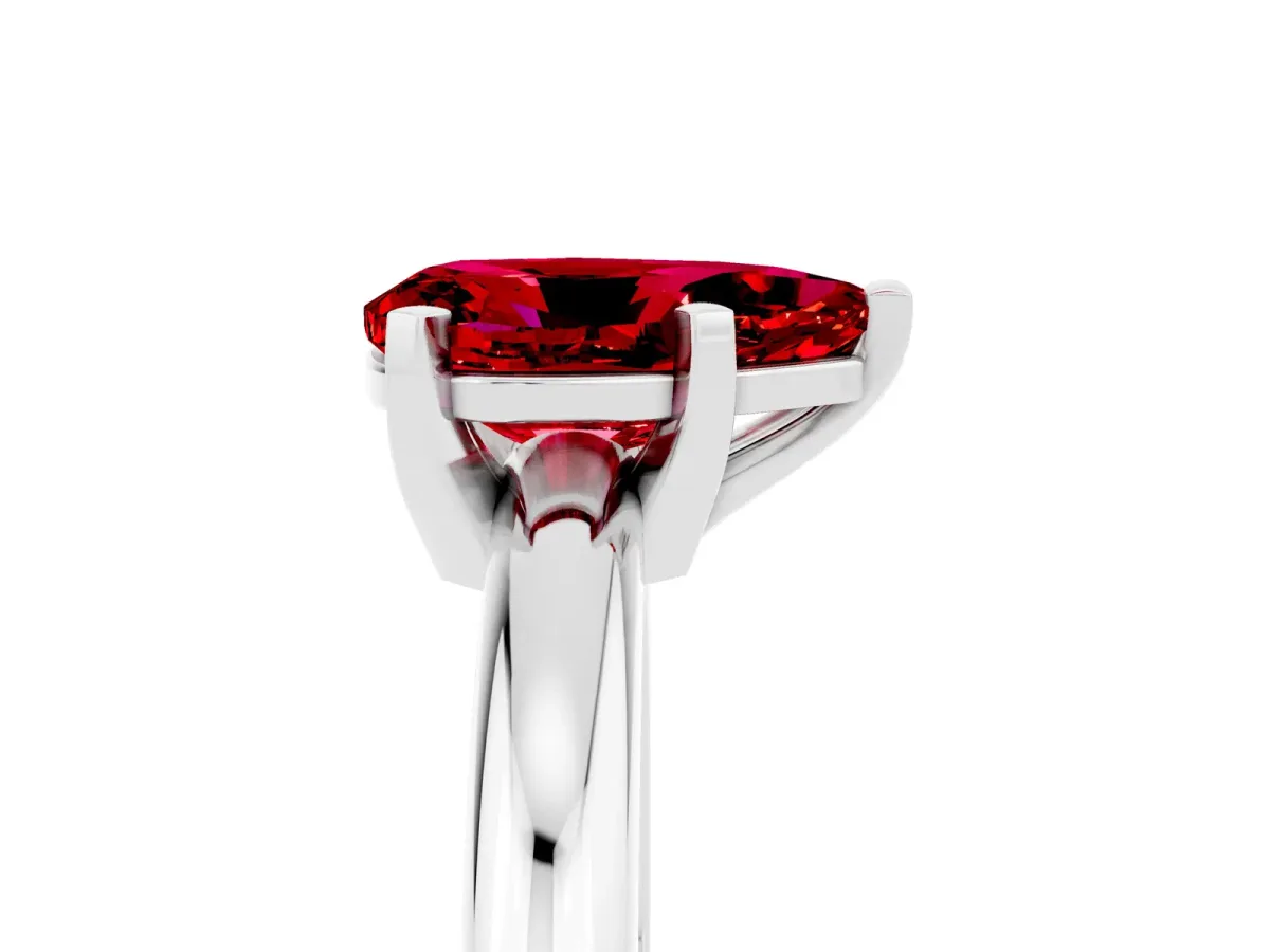 Round Garnet Leaf Eternity Band with Bezel Setting Platinum