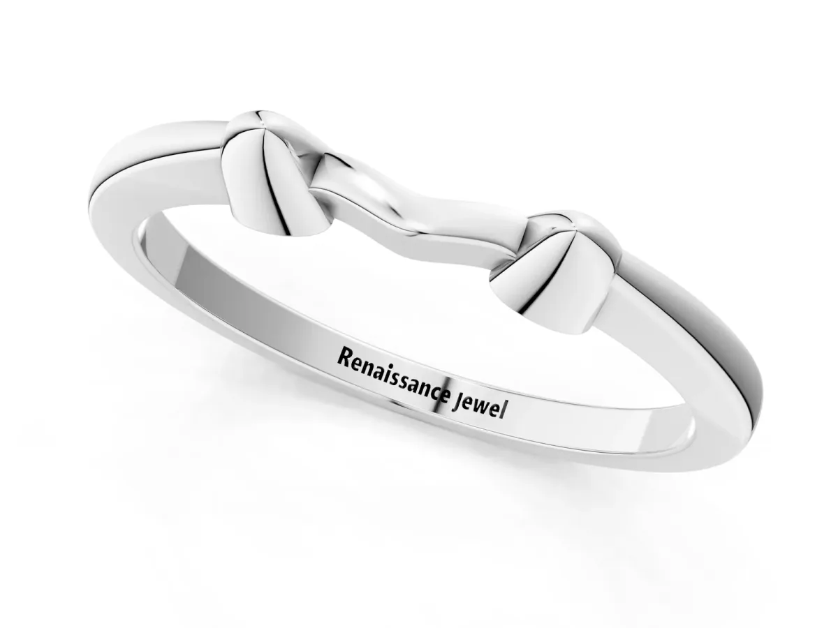 Bamboo-Inspired Plain Metal Band Silver
