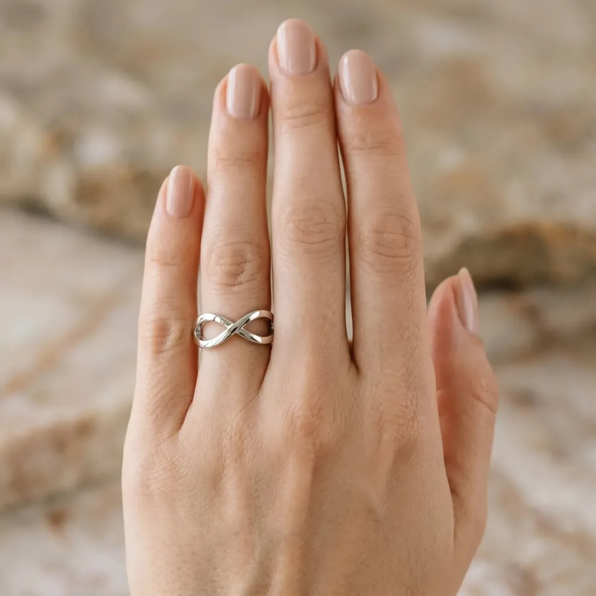 Twisted Infinity Plain Band Silver