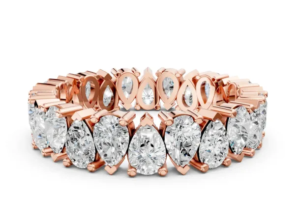 Pear Diamond Shared Prong Eternity Band Rose gold