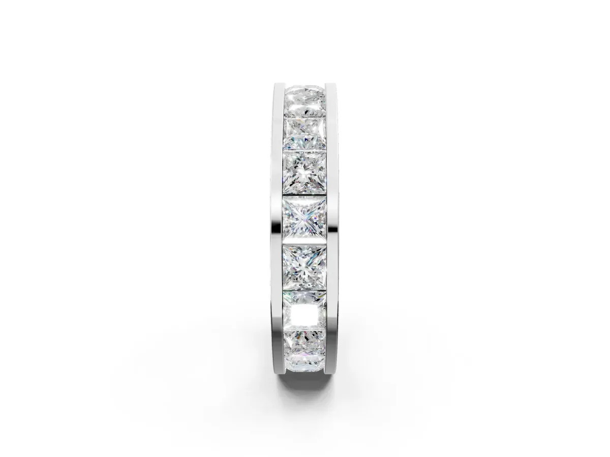Princess Cut Eternity Band with Channel Set Platinum