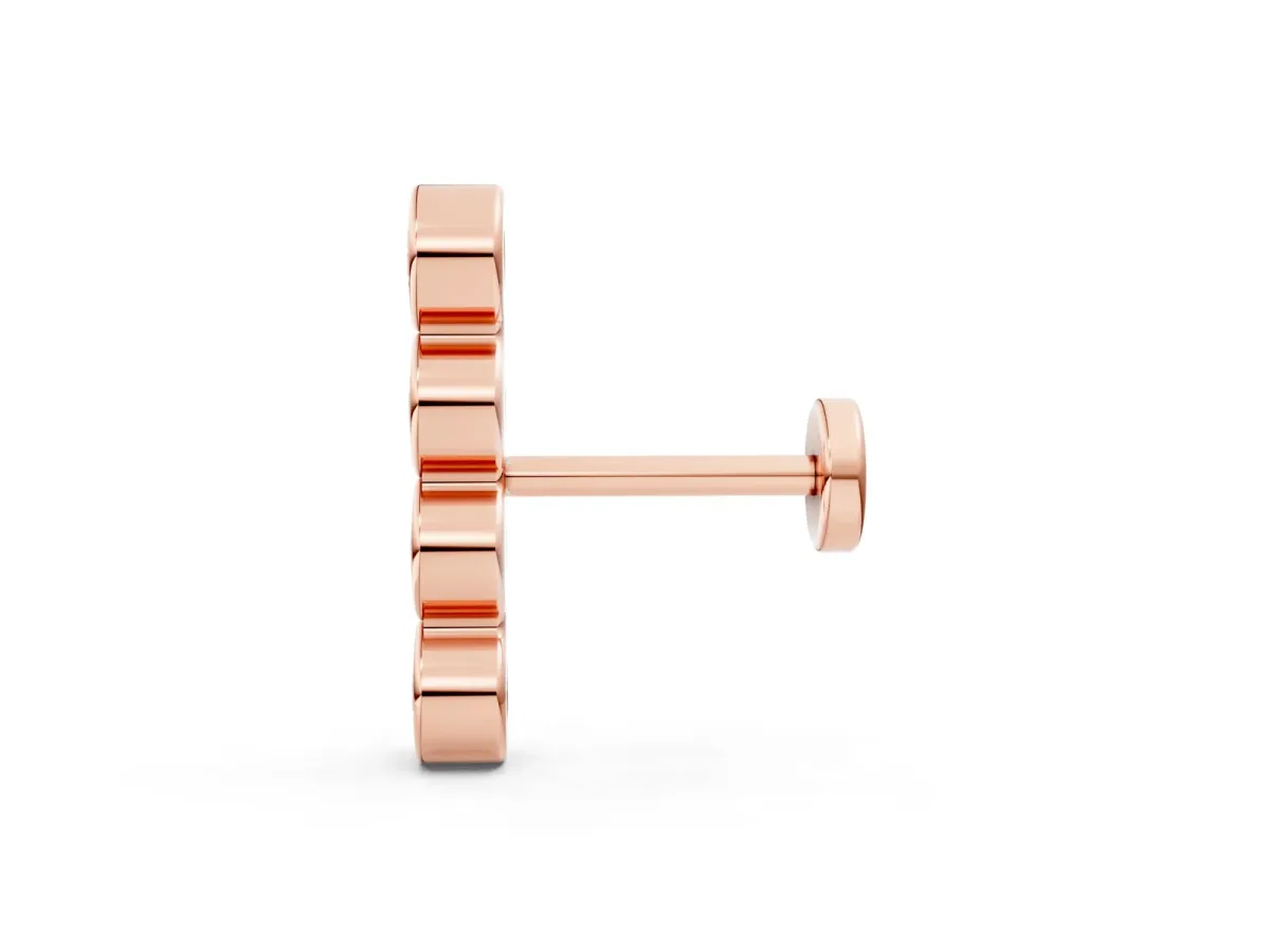 Round Diamond Row Flatback Earring Rose gold