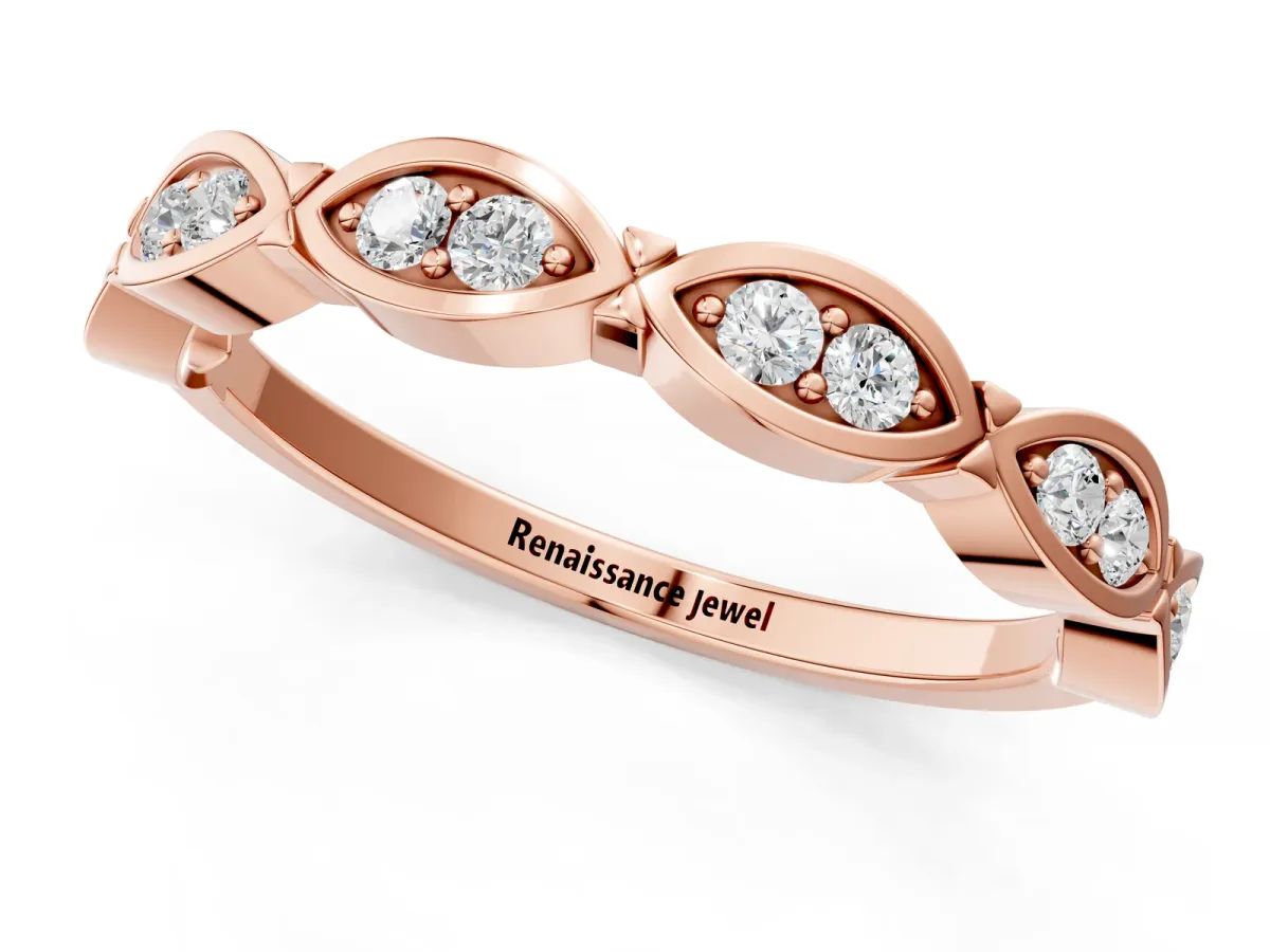 Marquise Diamond Bezel Set Eternity Band Rose gold