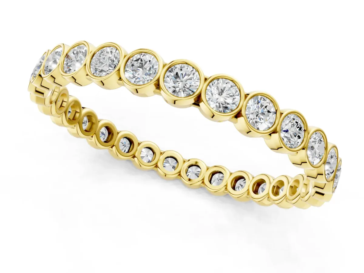 Bezel-Set Round Diamond Eternity Band Yellow gold