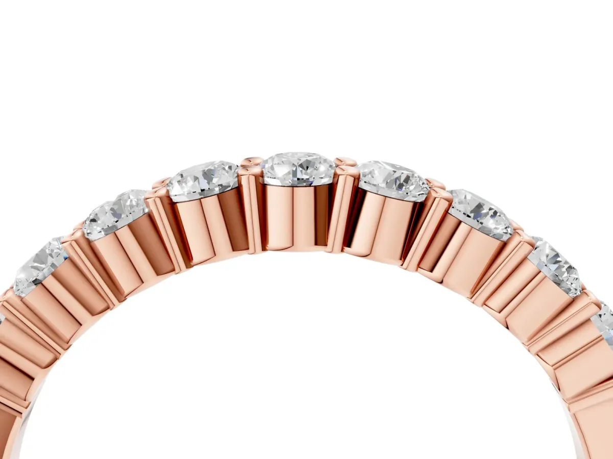 Round Diamond Prong Set Half-Eternity Band Rose gold