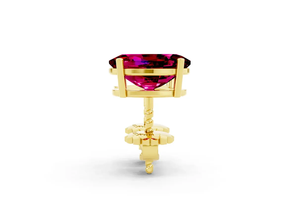 Oval Cut Garnet Stud Earrings Yellow gold