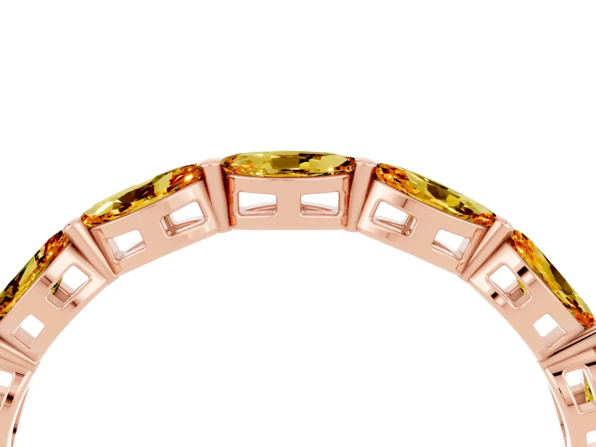 Marquise Citrine Eternity Band with U-Prong Setting Rose gold