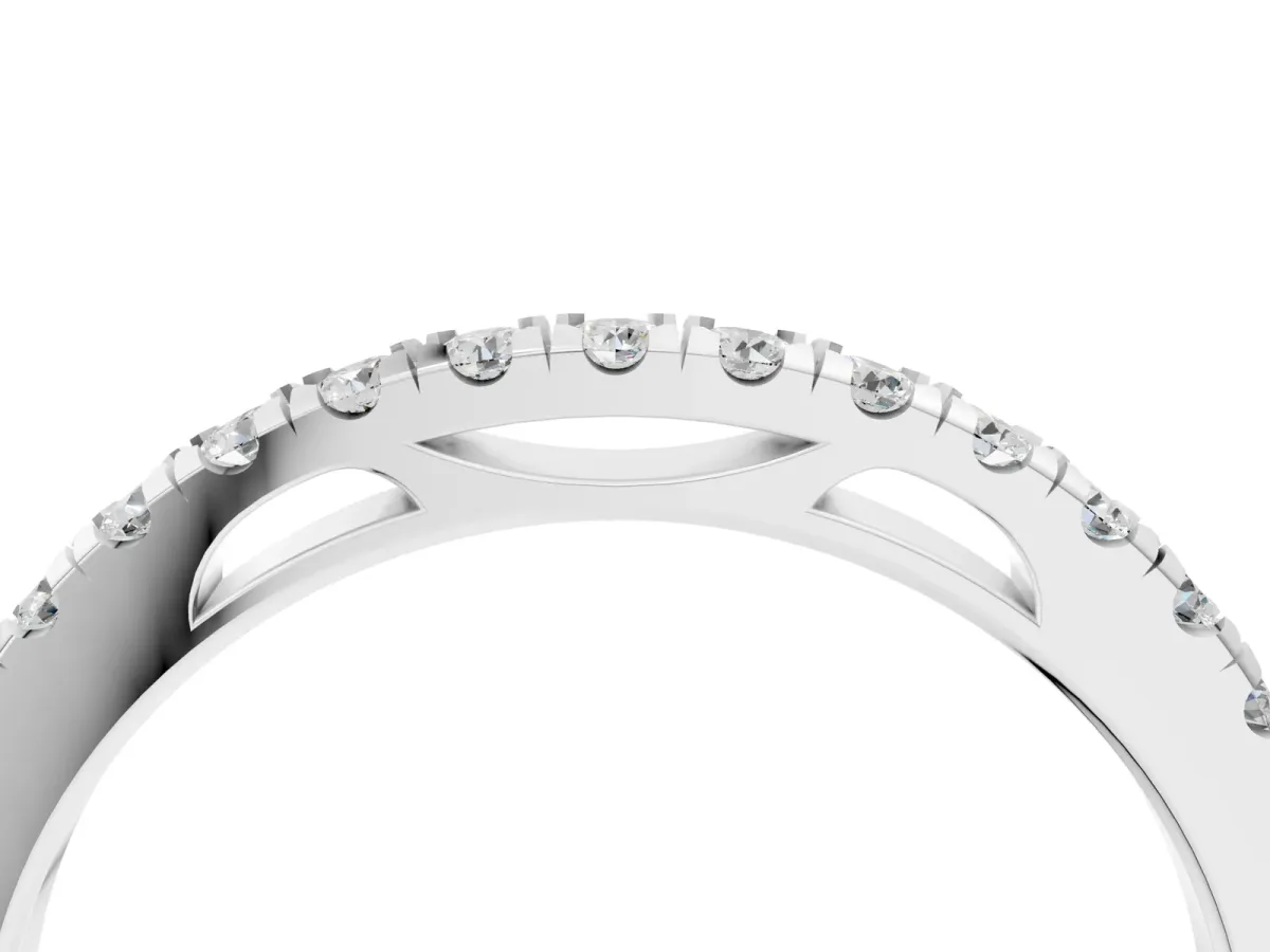 Round Diamond Pavé Set Eternity Band Silver