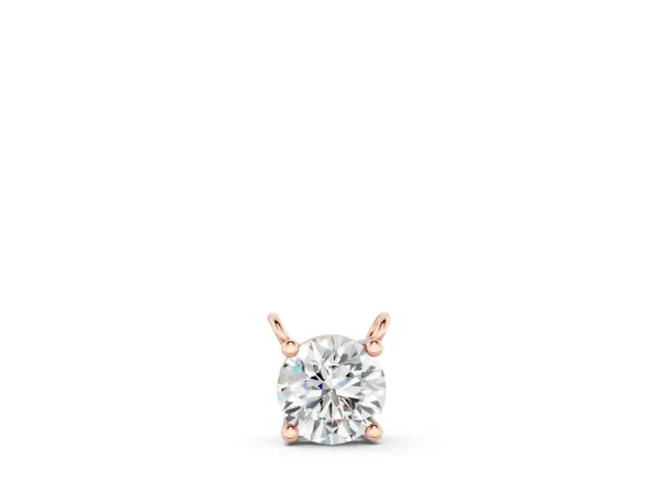 Round Solitaire Pendant with Four-Prong Basket Setting Rose gold