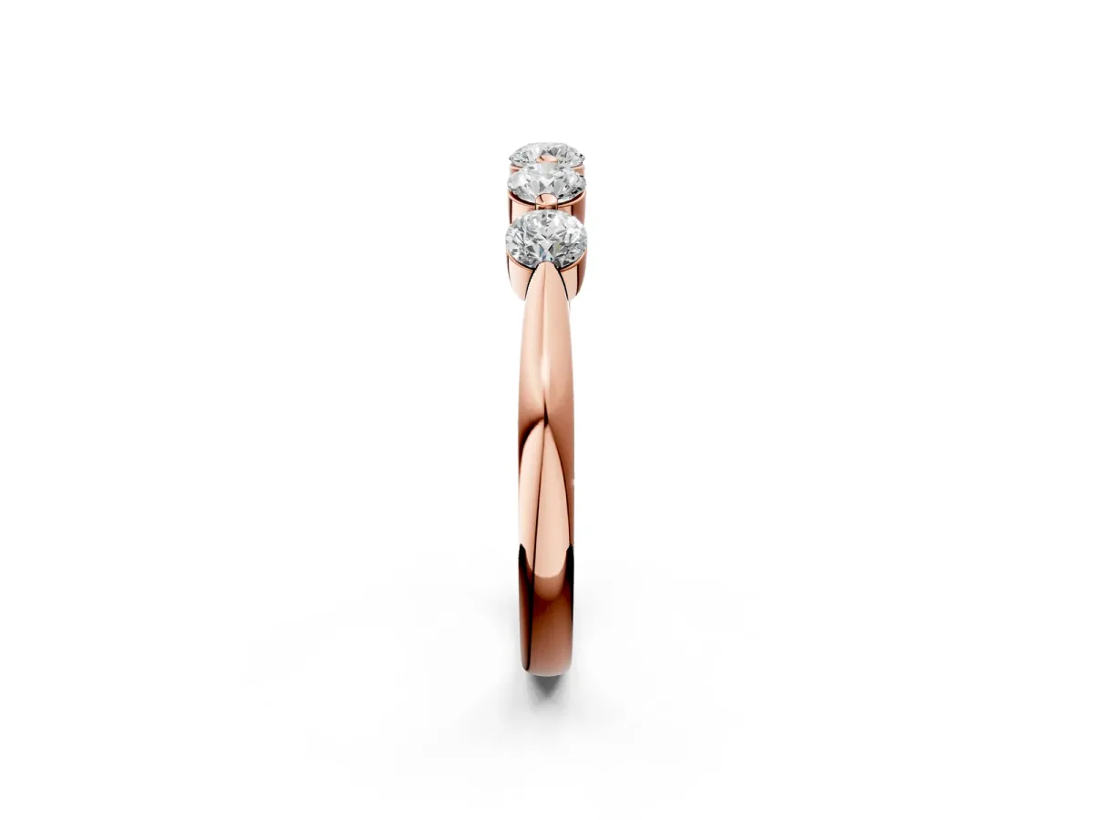 Five-Stone Round Diamond Half-Eternity Band with Prong Setting Rose gold