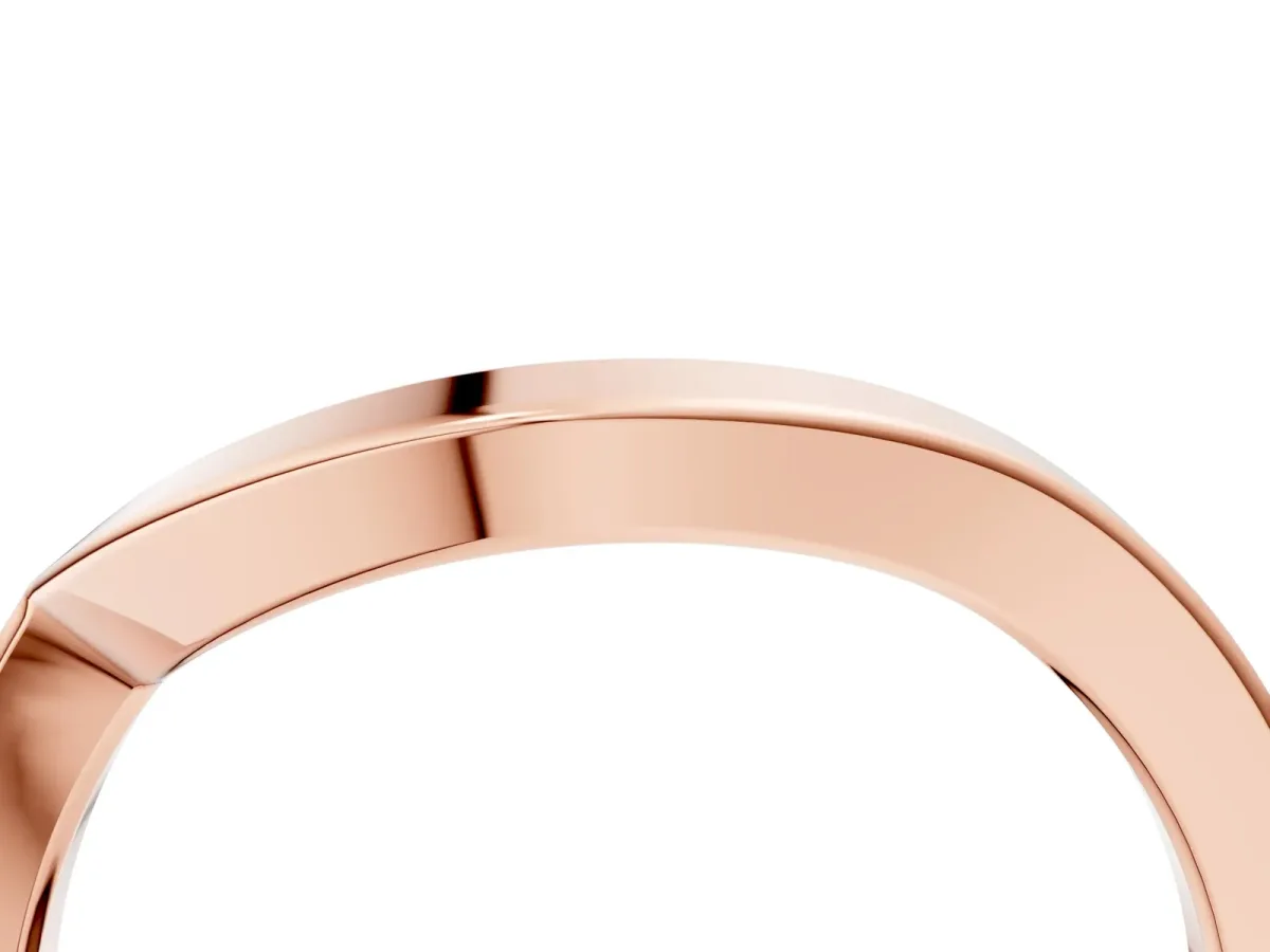 Chevron Curved Solitaire Band Rose gold