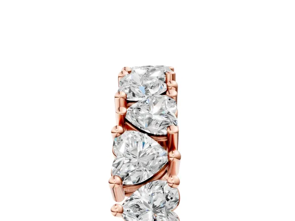 Heart Cut Eternity Band with Shared Prong Setting Rose gold