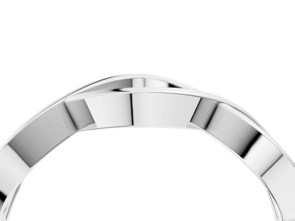 Twisted Infinity Plain Band Silver