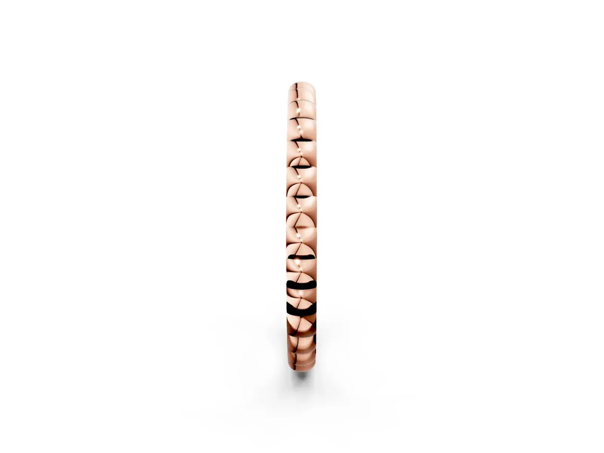 Bezel Set Round Stone Eternity Band Rose gold